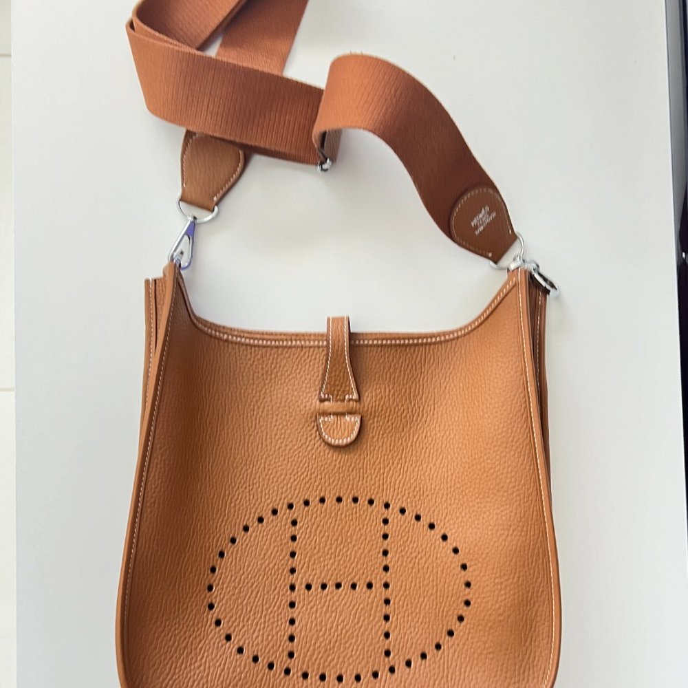 Evelyne III PM Gold Clemence Bag w/ Silver Hardware - Picture 3 of 16